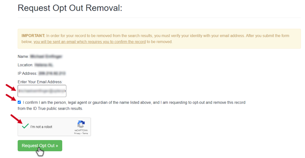 How to Opt Out of ID True